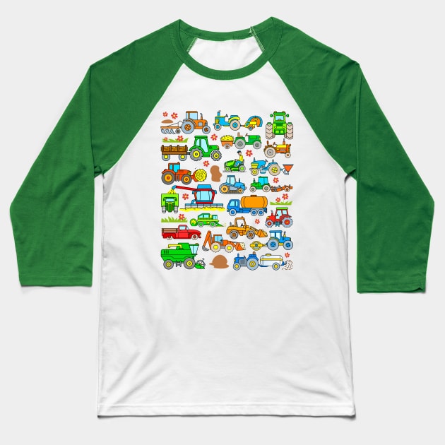 Tractor Design Baseball T-Shirt by samshirts